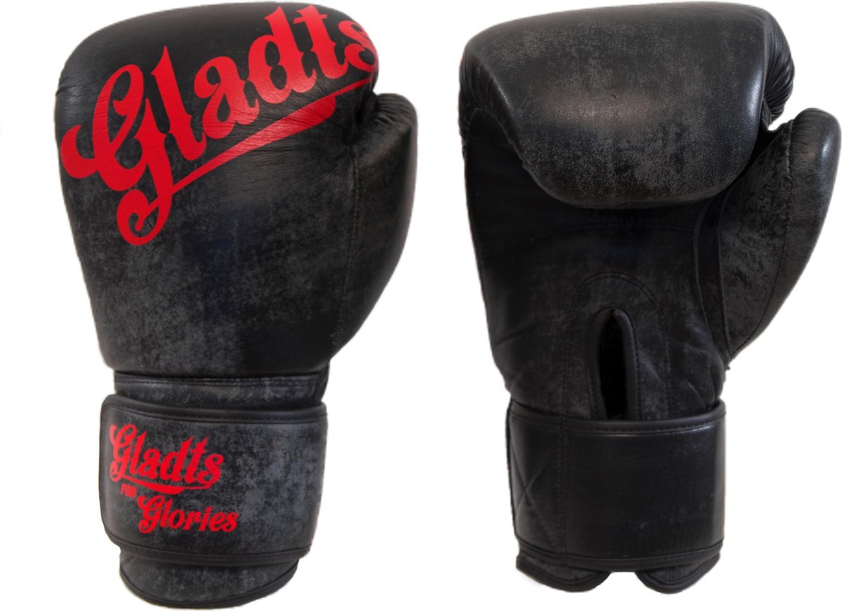 Gladts Bokshandschoenen Antique look zwart met grijs - 18 oz - XL