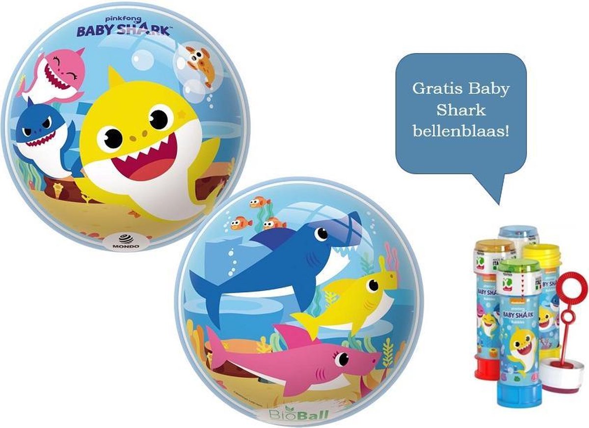 Baby Shark Bal 23cm - Speelbal - Baby Shark Bellenblaas