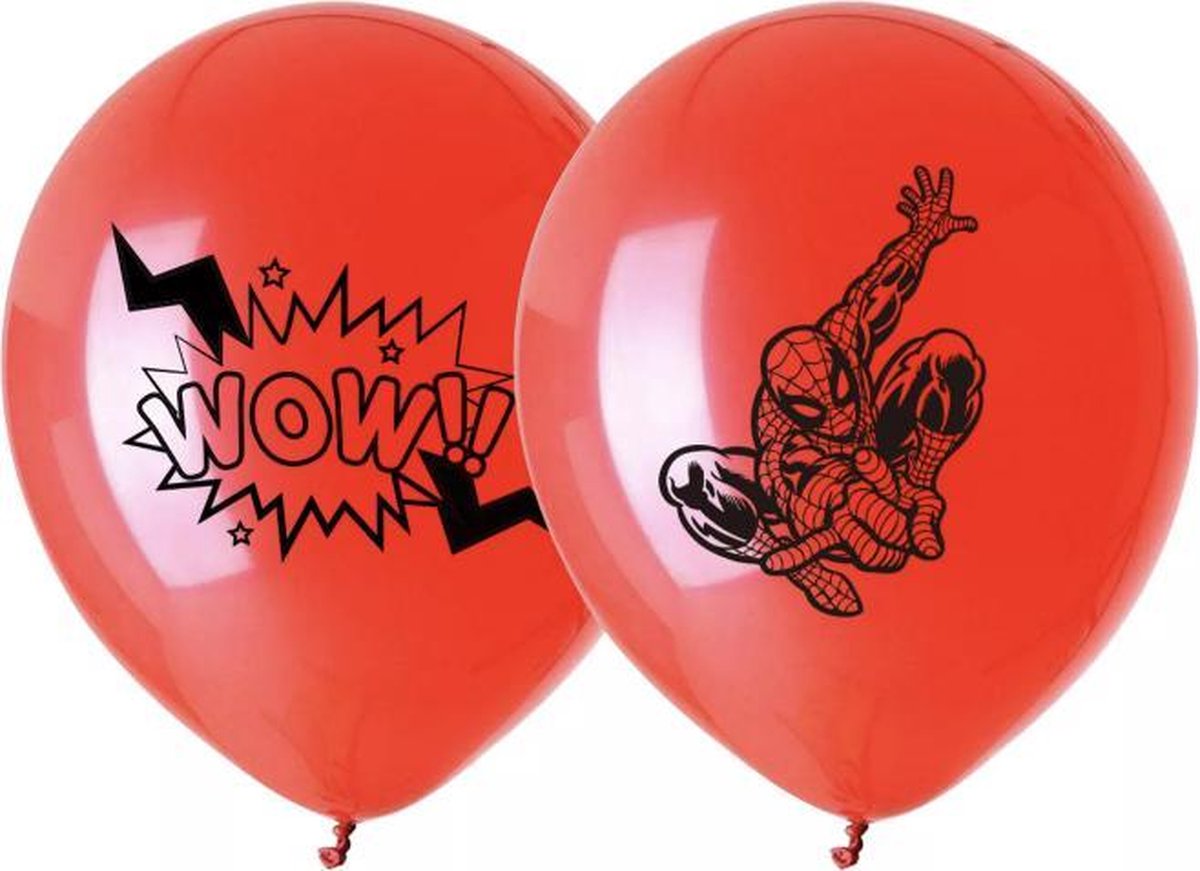 SPIDERMAN-ROOD-10-STUKS-LATEX-BALLON
