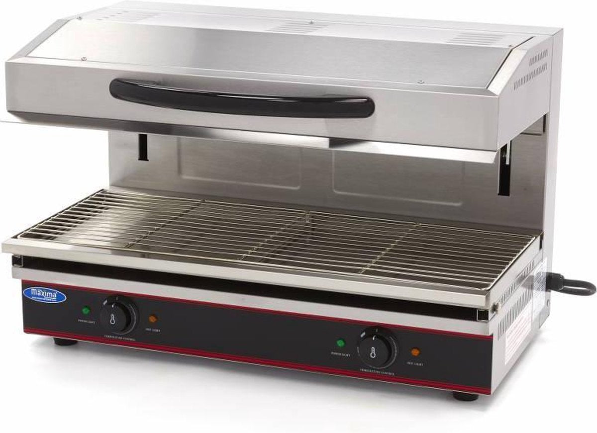 Salamander Grill met Lift - 790 x 320 mm - 5.6 KW - 400V - RVS - Instelbare Temperatuur - Continue Functie - Professionele Salamander - Maxima