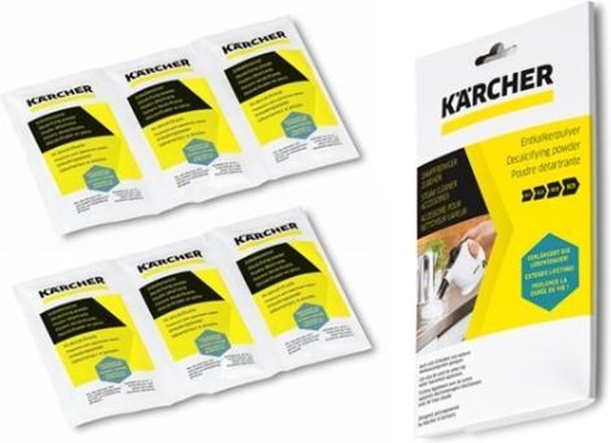 Karcher ontkalkingsmiddel stoomreiniger - 6 zakjes  - antikalk ontkalkingspoeder ontkalker stoom reiniger reinigingsmiddel