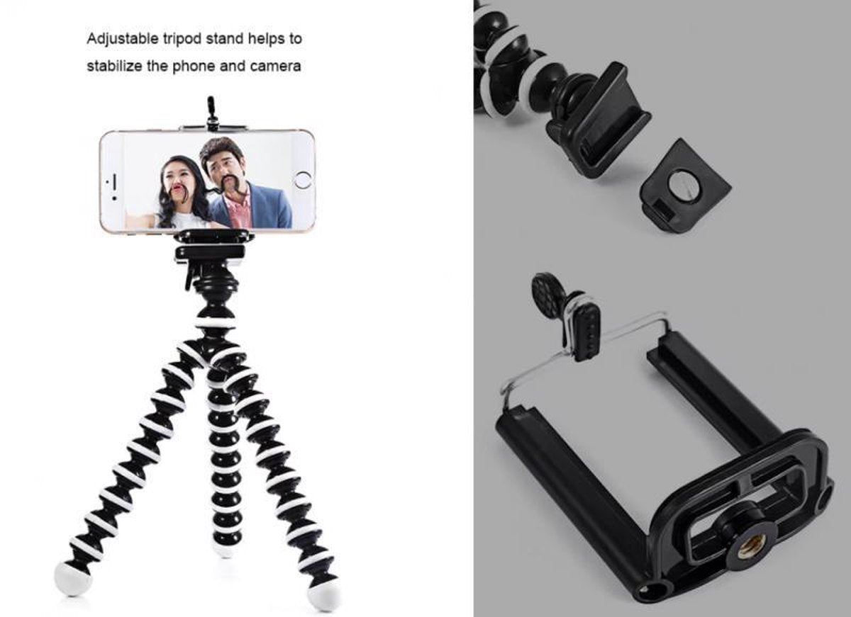 Octopus Shape Mini Universal Tripod - Flexibele mobiele telefoonhouder - 16 cm lang