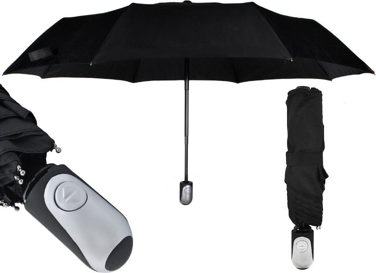 Automatische Stormparaplu – Extra sterk – Opvouwbaar – Ø 110 cm – Zwart