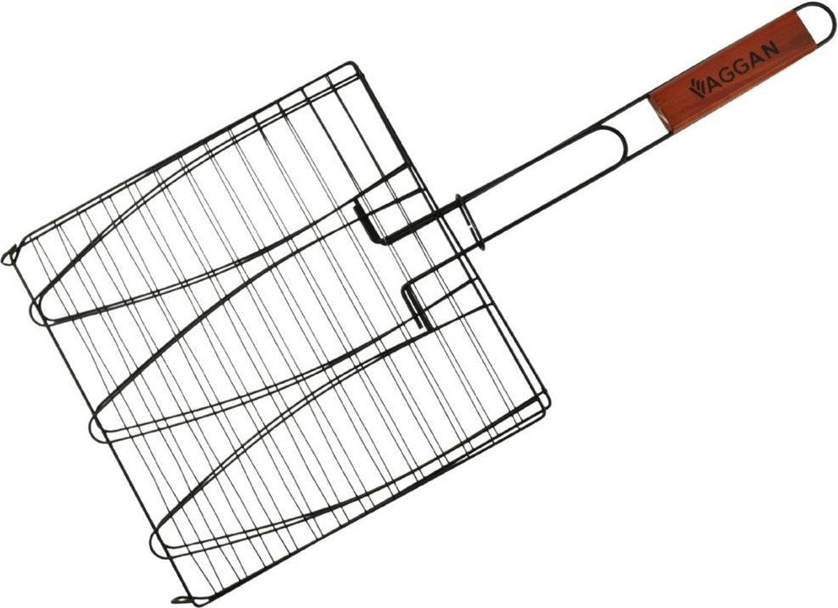 Vaggan Visgrill - Barbecue - BBQ - 3 Vissen - 28 x 28 cm - Staal - Vierkant