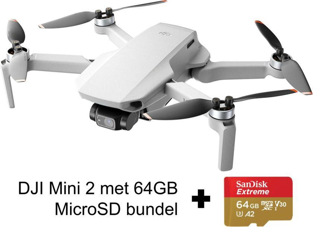DJI Mini 2 Fly More Combo + 64 GB MicroSDXC Klasse 3 UHS-I Sandisk Extreme