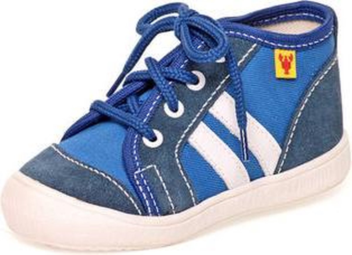Gympen - gymschoenen - jongens - textiel/leer- blauw - maat 28