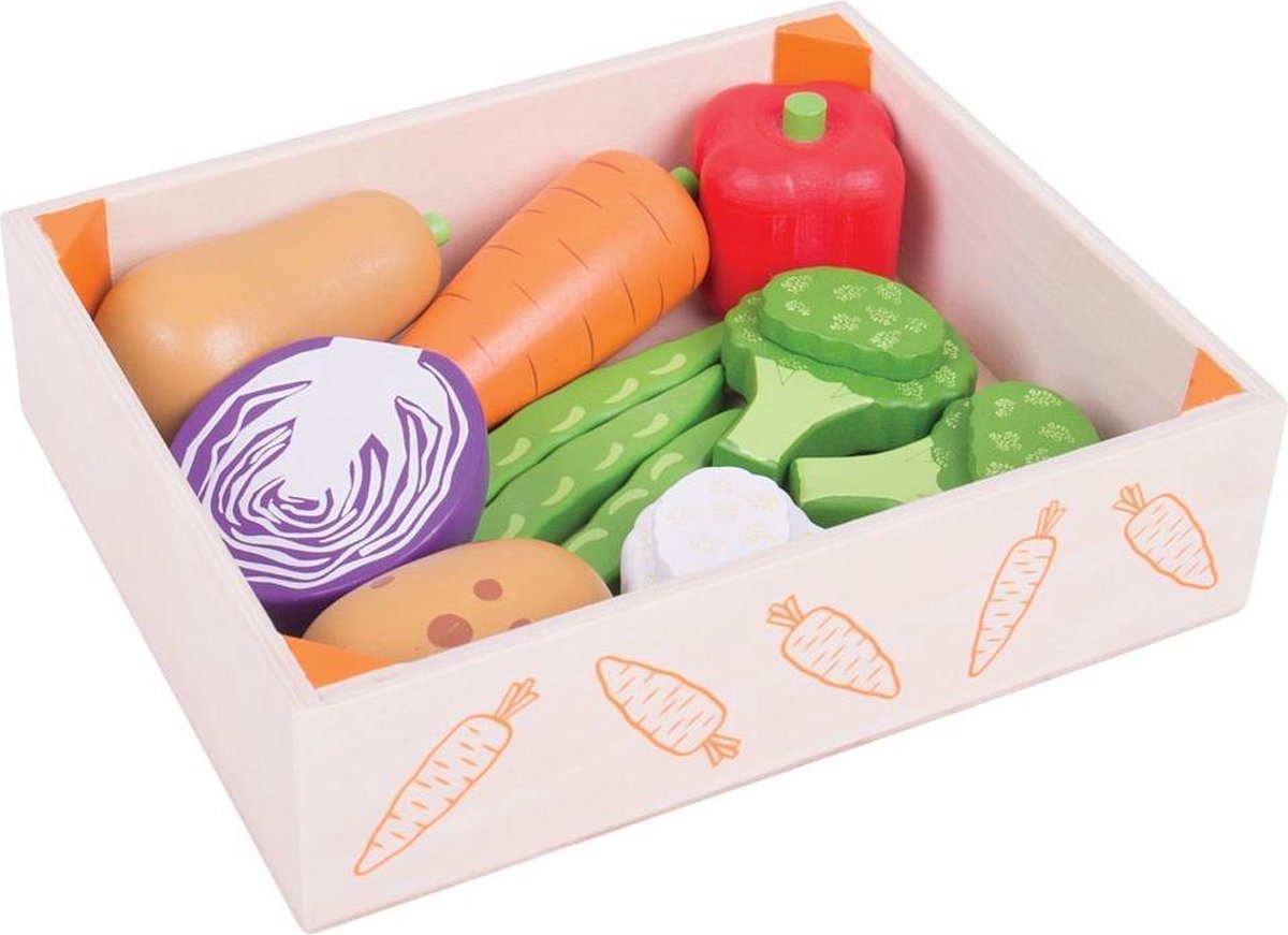 Bigjigs Toys - Houten Groentekistje
