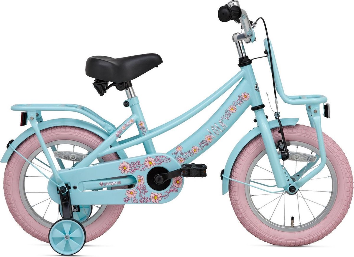 Supersuper Lola Kinderfiets - 14 inch - Mintgroen/Roze