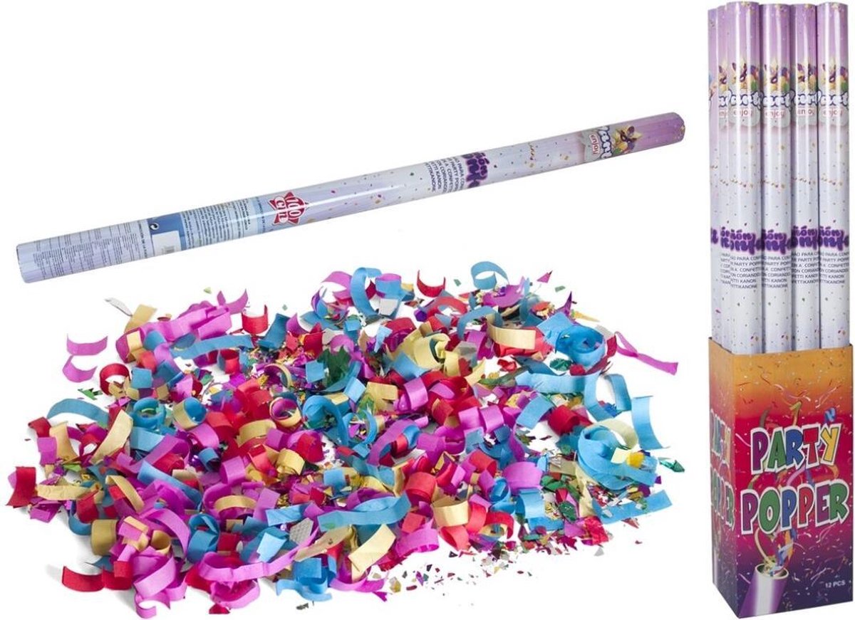Discountershop party popper - 1x Party confetti shooter 100 cm - party popper confetti kanon