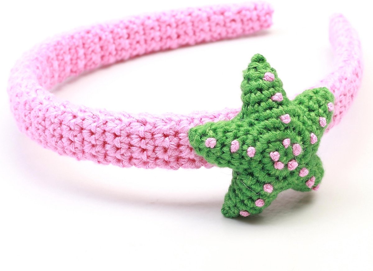 Naturezoo Haarband Ster Roze/groen