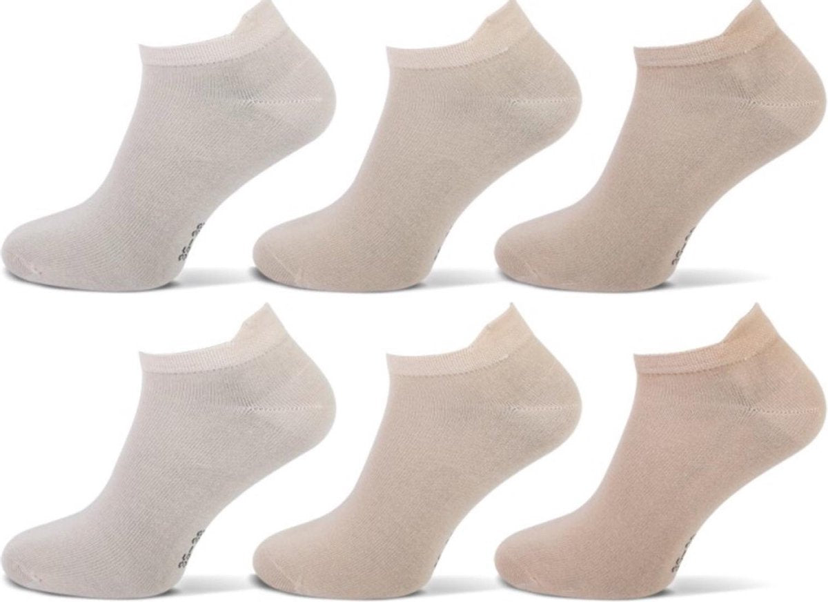 Sokken sneaker met lipje 3 paar - Beige - Sokken Heren Sokken Dames - Maat 39/42