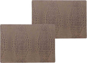 4x stuks stevige luxe Tafel placemats Coko bruin 30 x 43 cm - Met anti slip laag en Pu coating toplaag
