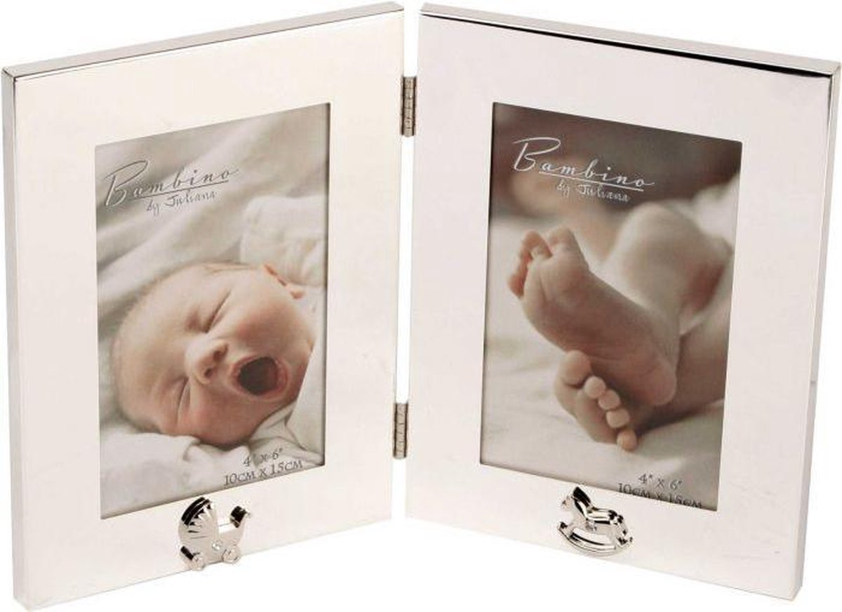 Bambino Silver Plated Double Photo Frame