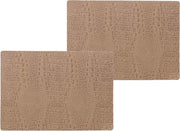 12x stuks stevige luxe Tafel placemats Coko beige 30 x 43 cm - Met anti slip laag en Pu coating toplaag