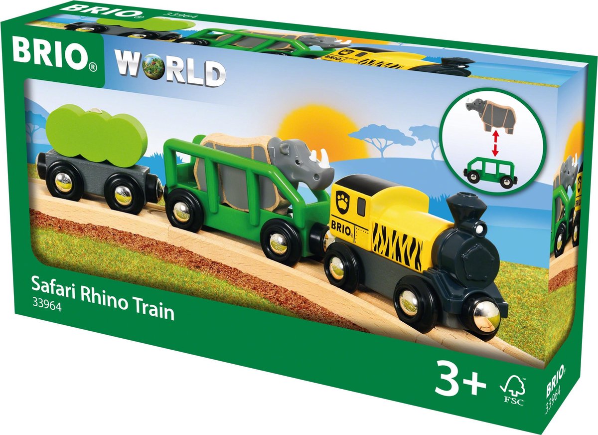 BRIO Safaritrein met neushoorn - 33964