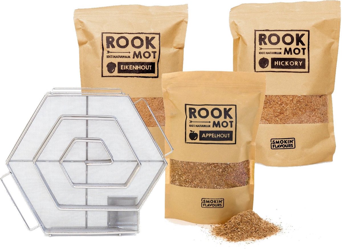 Koudrook pakket – Koud rook Generator + Rookmot Appel - Hickory - Eik 1