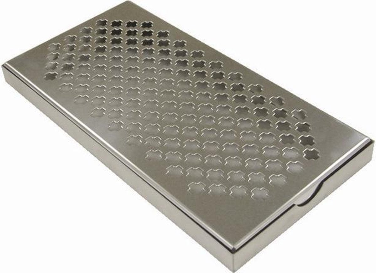 RVS Lekbak / opvangbak met Lekrooster - Vaatwasserbestendig - 305mm x 152mm - Beaumont