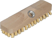 Houten luiwagen schrobborstel/schrobber met twee steelhouders 22 cm - Badkamer borstels/schoonmaakborstels