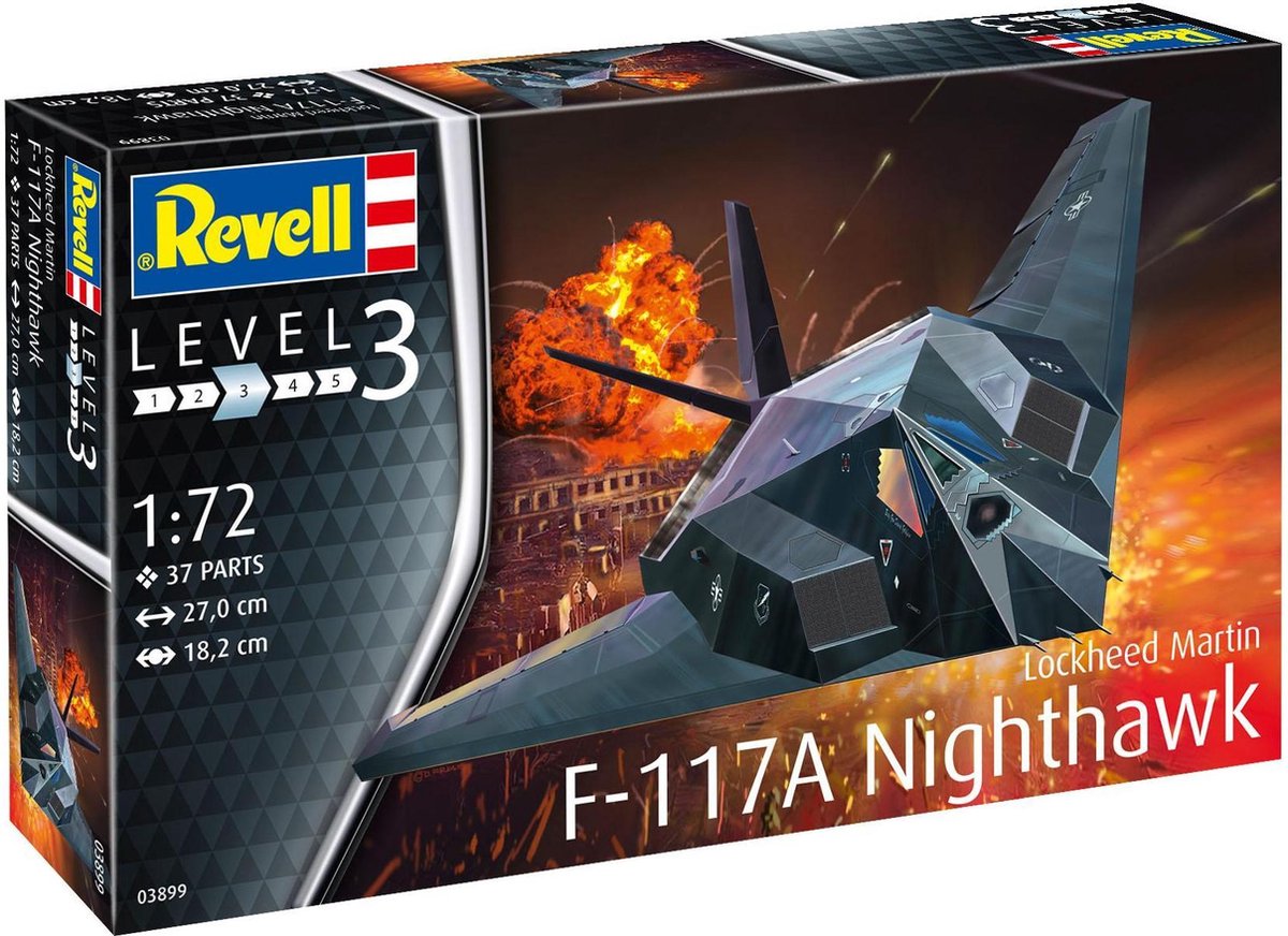 F-117A Nighthawk Stealth Fighter Revell - schaal 1 -72 - Bouwpakket Revell Luchtvaart