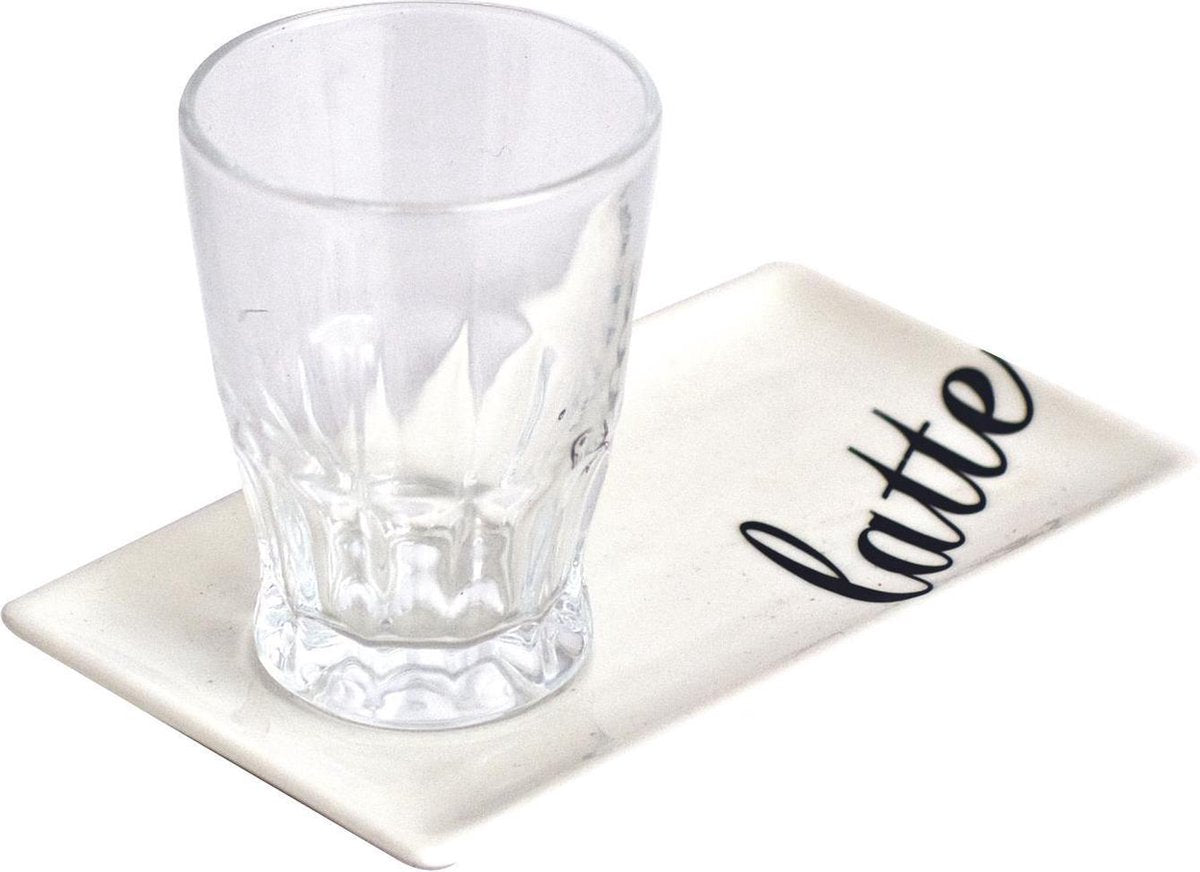 Salt&Pepper Barista Koffieglas en schotel - 0.19 l