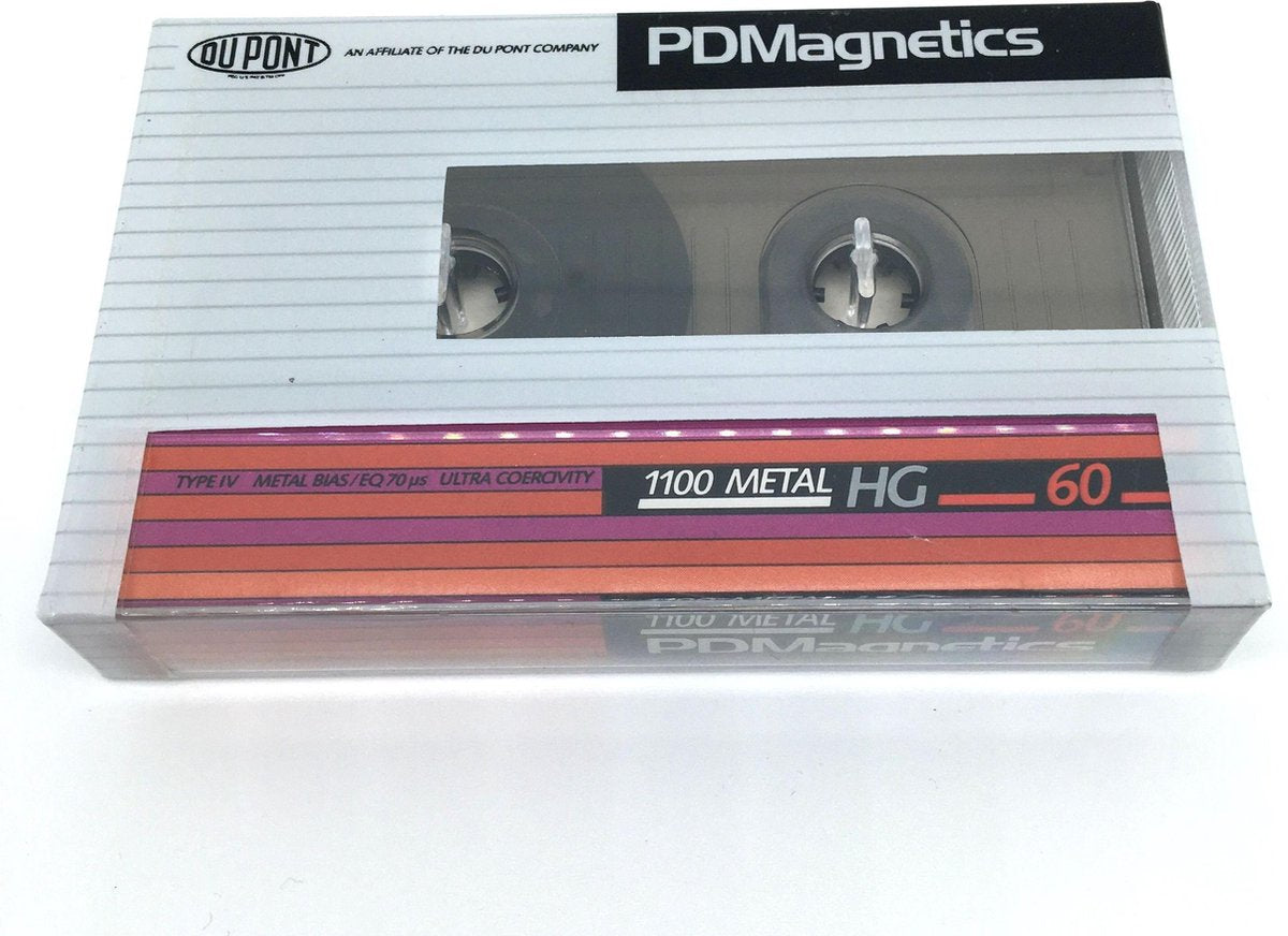Audio Cassettebandje PDM Magnetics 1100 Metal HG-60 Type IV / jaar 1983-86 /  Uiterst geschikt voor alle opnamedoeleinden / Sealed Blanco Cassettebandje / Cassettedeck / Walkman / PDM cassettebandje.
