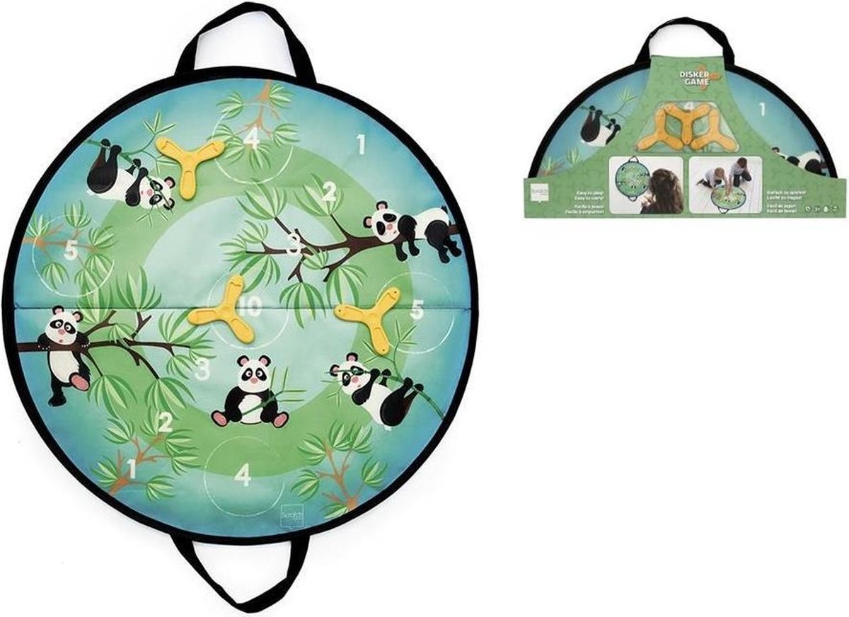 Scratch Werpspel Panda Magnetisch 60 Cm Siliconen Blauw 4-delig