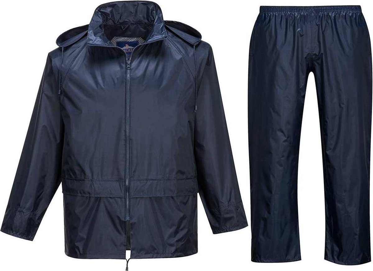 Regenpak 2 delig Donker Blauw Maat M