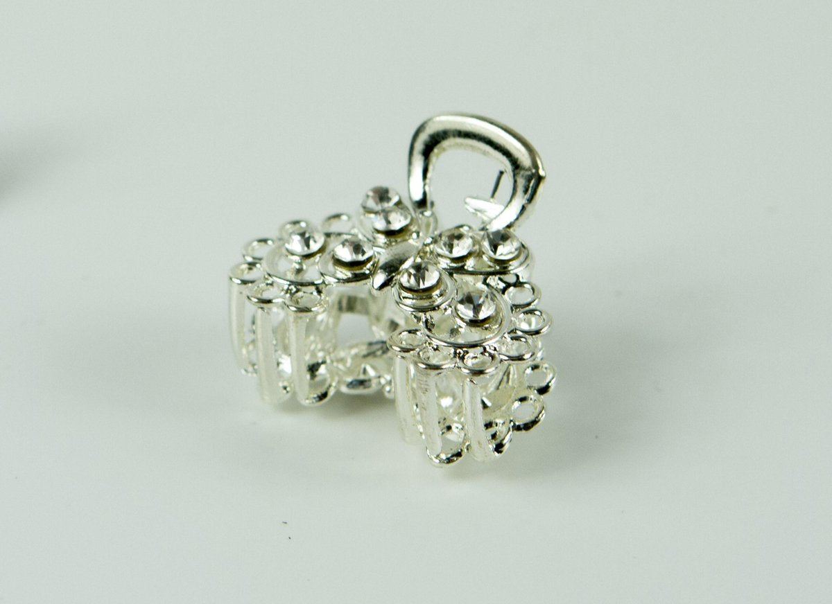 Haarklem metaal klein zilver vlinder breed
