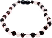 Barnsteen babyketting - Rosé & Black Cherry | Amber | Pijnstillende werking bij doorkomende tandjes |  Handgemaakt | Gratis verzending | Kidzstore.eu