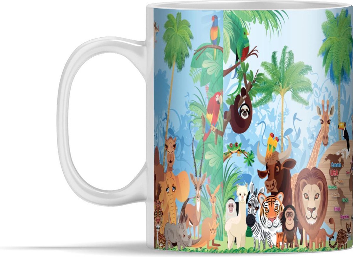 Mok - Dieren - Bos - Tropisch - 350 ml - Beker