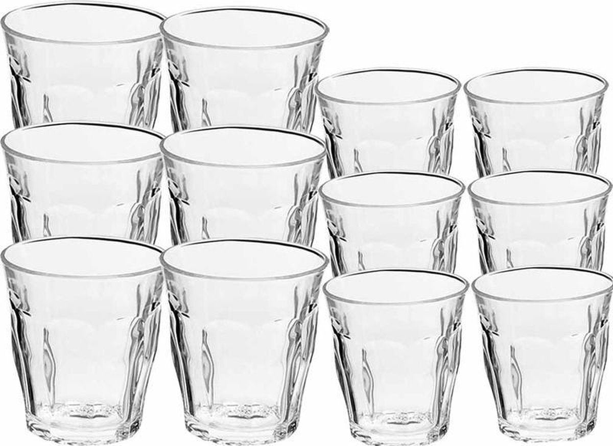 Drinkglazen/waterglazen Picardie set transparant 160/310 ml - 12-delig - koffie/thee glazen