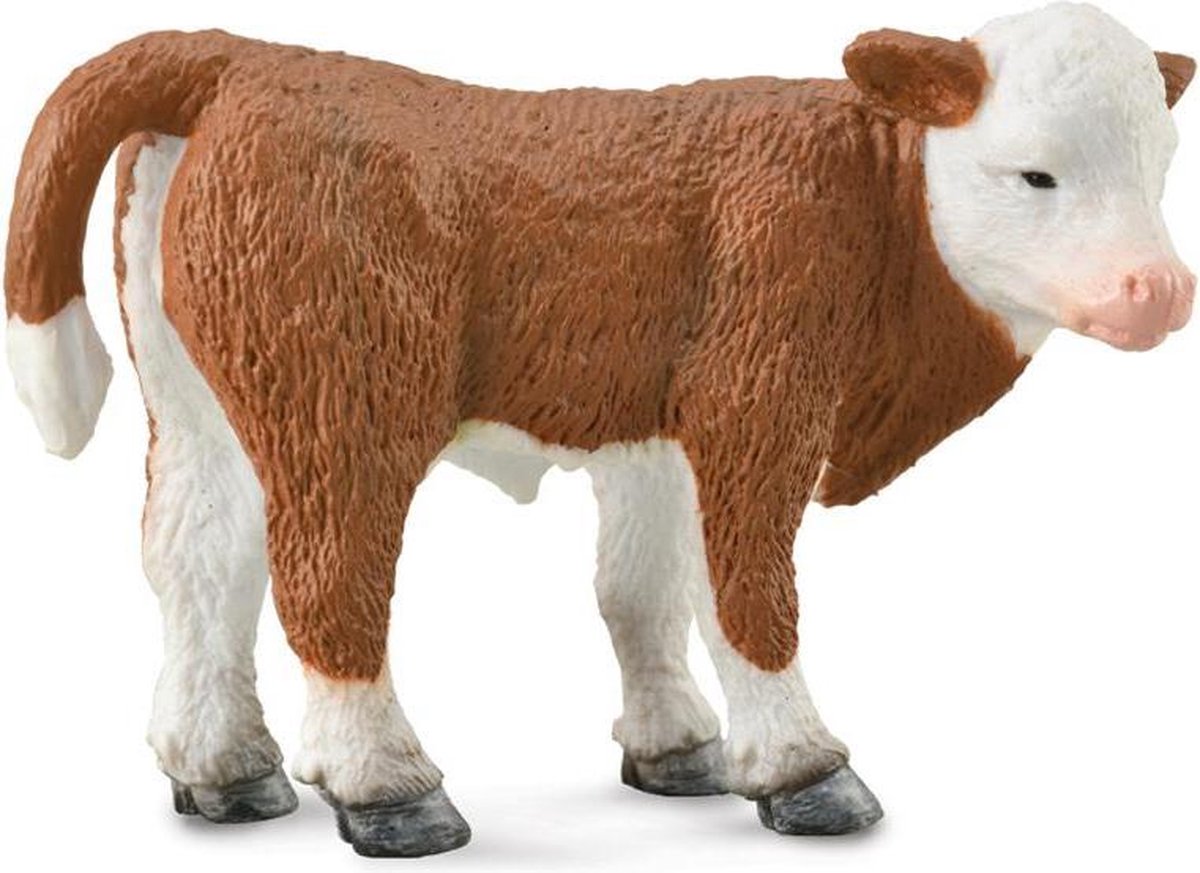 Collecta Boerderijdieren (S): HEREFORD KALF rechtopstaand 7x3.5x4.5cm