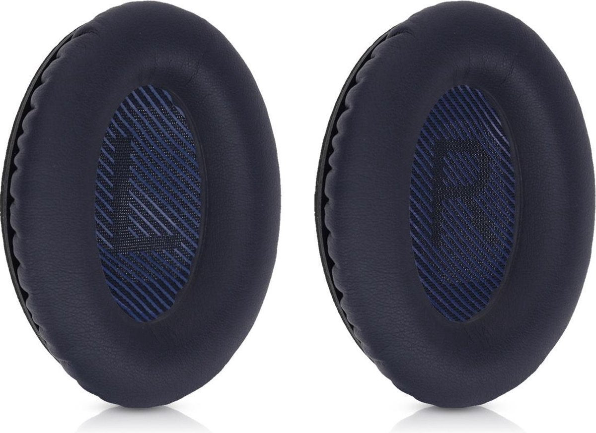 kwmobile 2x oorkussens voor Bose Quietcomfort 35 / QC35 wireless II koptelefoons - imitatieleer - voor over-ear-koptelefoon - donkerblauw