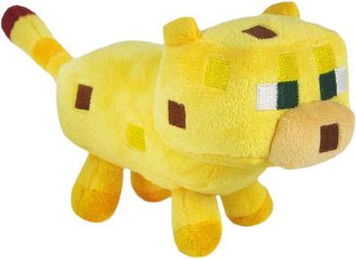 Ocelot Minecraft Knuffel | Pluche | 18CM | Kat | Gele kat | Steve | Minecraft Bedrock | Minecraft Dungeons | Blokkenspel | TNT | Pocket Edition