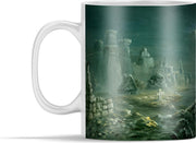 Mok Kastelen Illustraties - Illustratie van een ridder met uitzicht op kastelen mok keramiek - 350 ml - mok/kop met foto