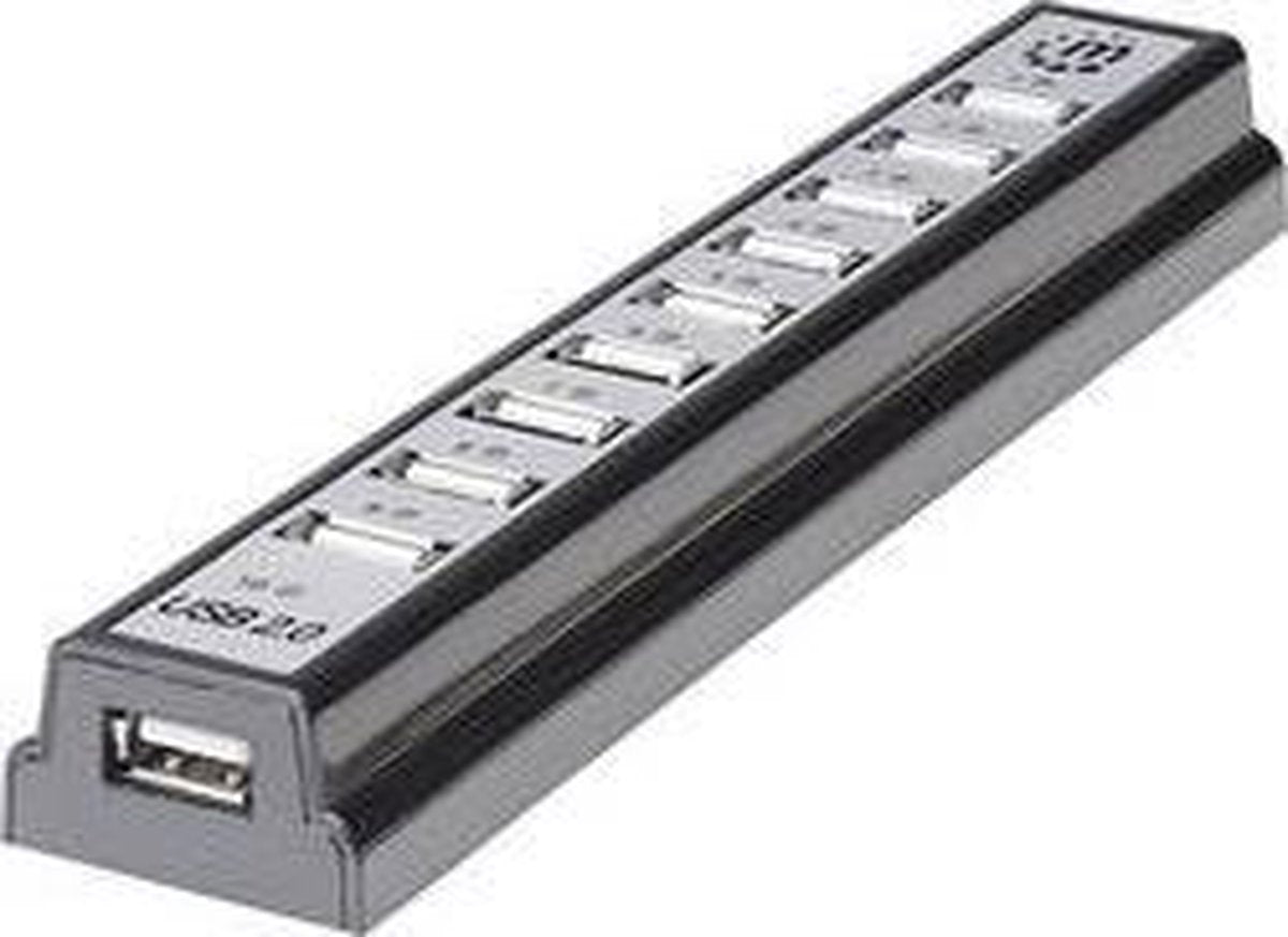Manhattan 10 poorten USB 2.0-hub Zwart