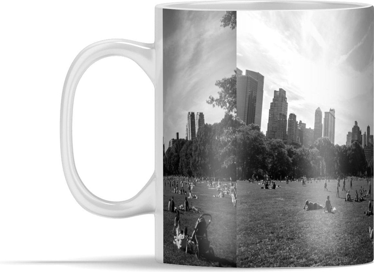 Mok - Central Park in New York op een zonnige dag - zwart wit - 350 ml - Beker