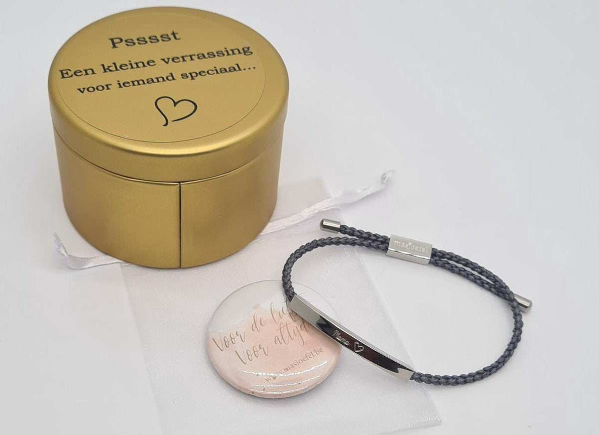 geschenkdoosje mama zilver-grijs.  kerst