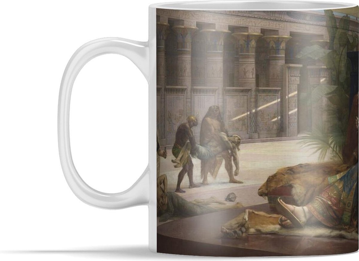 Mok - Cleopatra laat gif proeven door ter dood veroordeelde gevangenen - schilderij van Alexandre Cabanel - 350 ml - Beker