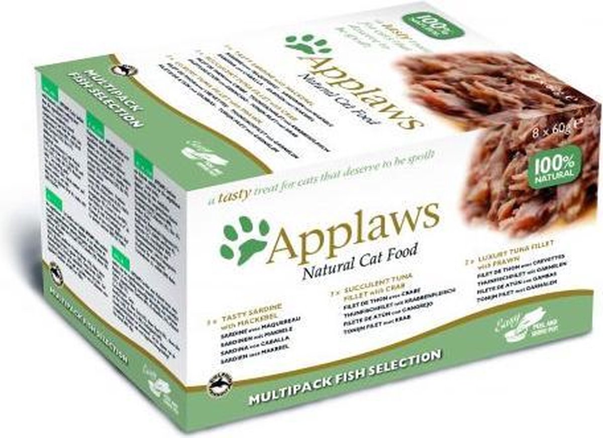 Applaws cat pots mp fish selection kattenvoer 8x60 gr