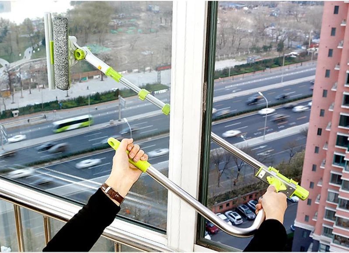 Premium Telescopische glasreiniger- Raamwisser buitenkant-Oplossing voor ruiten schoonmaken- Telescoopborstel- Raamwisser