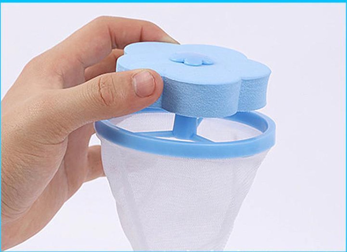 Wasmachine filter - Wasmachine reiniger - Wasmachine vuilreiniger - Wasmachine cleaner - Blauw - Herbruikbaar - Wasfilter - Schoonmaakmiddel - Vuil verwijderen - Drijvend vangnet - Haarvanger - Haar vanger - Ontstopper - Thuis innovatie - Vangnet