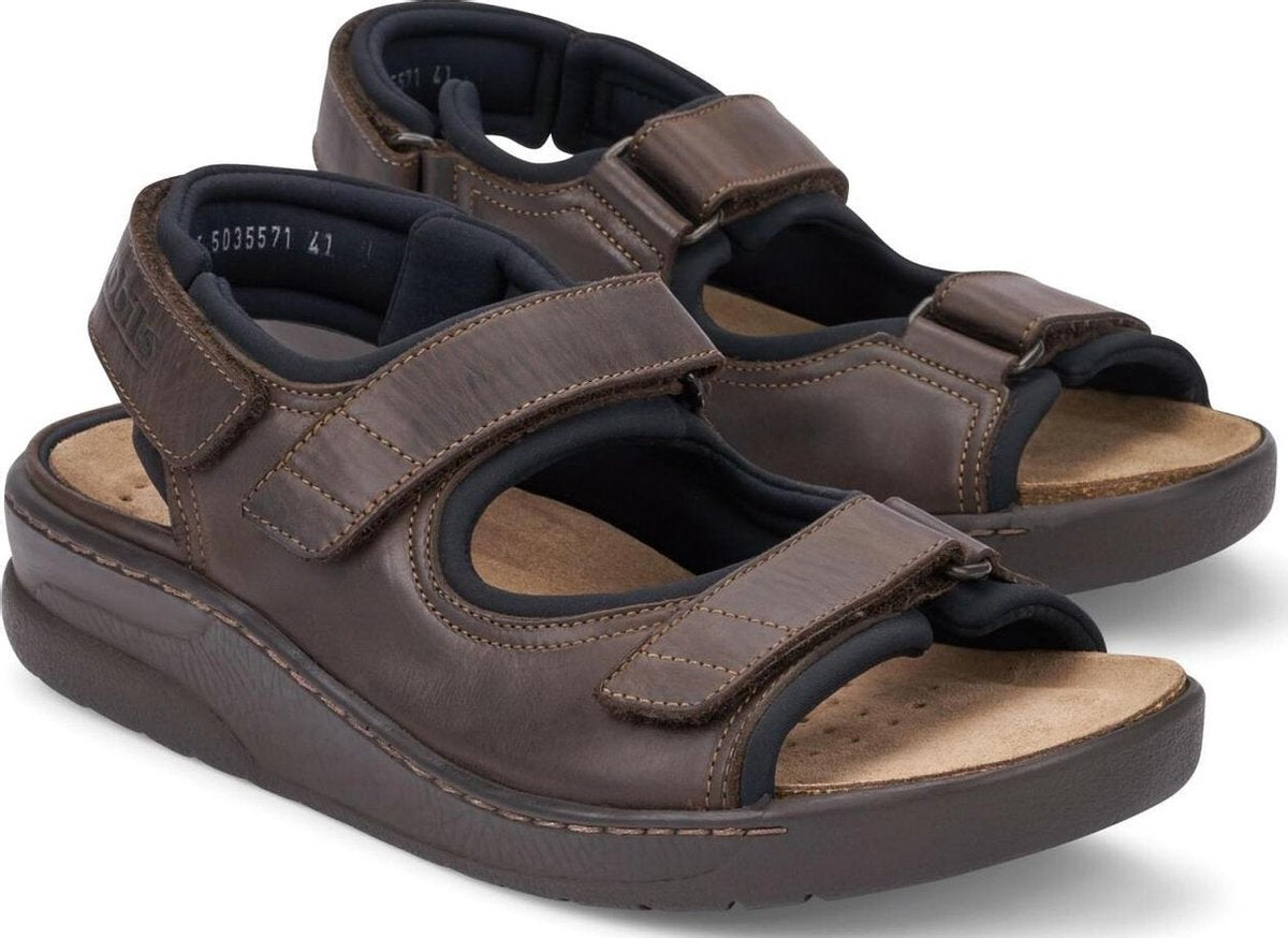 Mobils by Mephisto VALDEN Heren Sandaal - Extra Breed - Donkerbruin - Maat 42