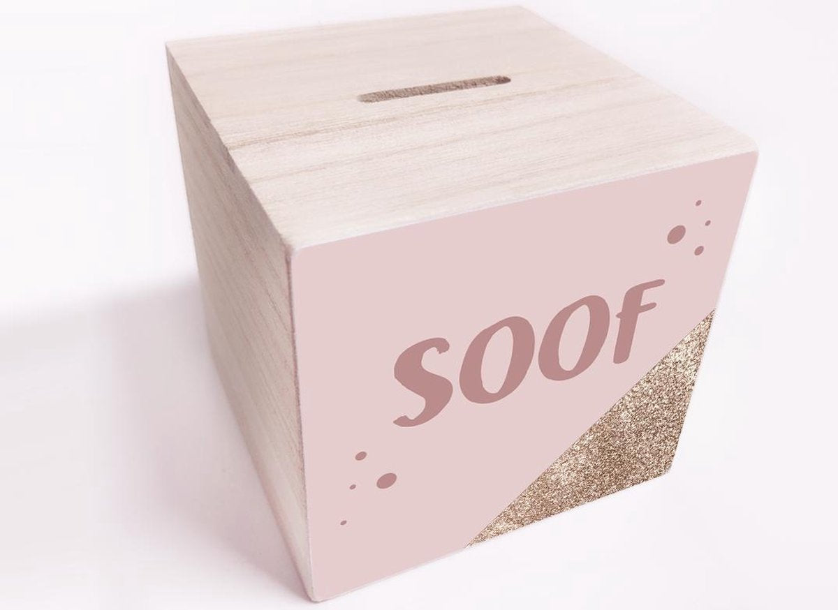 BrandLux Spaarpot | Pastel pink glitter