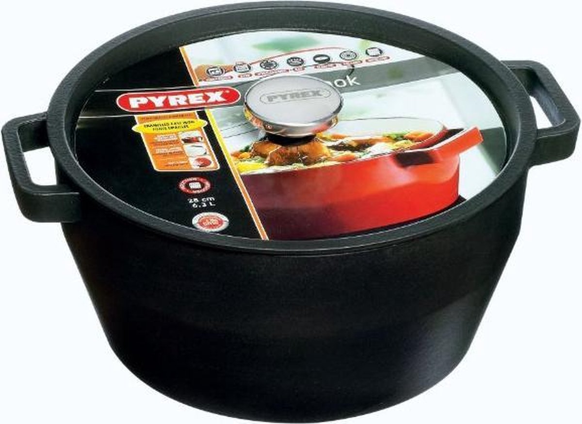 Pyrex Slowcook Braadpan - Grijs - 28 cm - 6