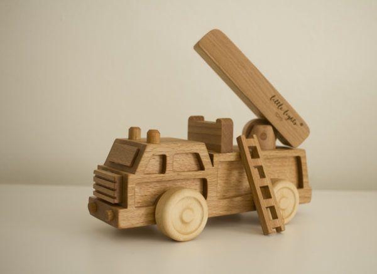Little Lights Brandweer auto natural wood	Simple Product