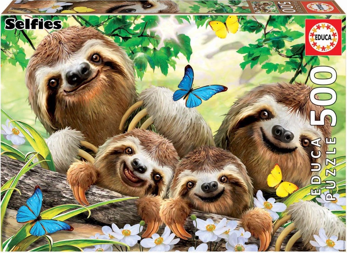 Educa - Faultierfamilie Selfie 500 Teile Puzzle