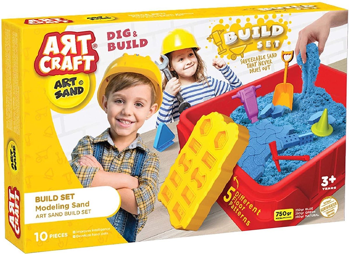 DEDE- Art Craft Building Set-Speelzand- Magisch Zand - Bouw Set 750gr