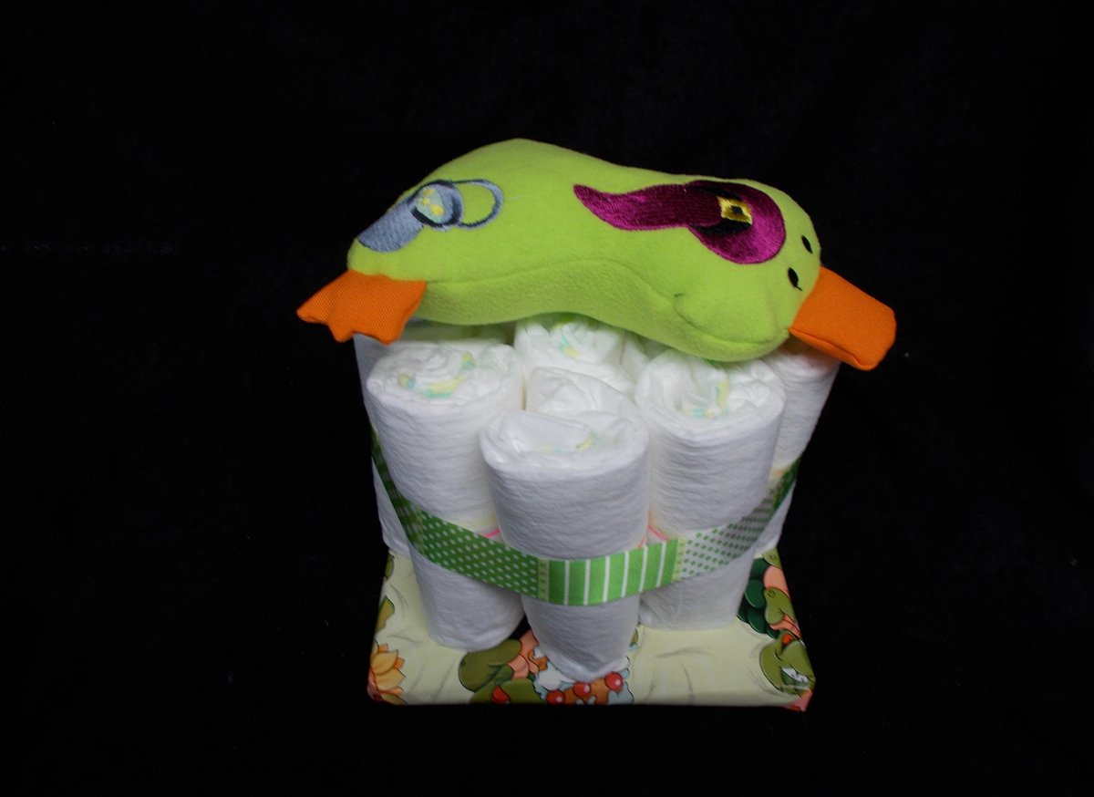 pampertaart / luiertaart Eendje Groen heks
