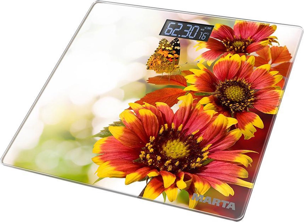 MARTA MT-1676 Personenweegschaal|temp indicatie|summer flowers